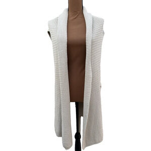 Coldwater Creek NWT Women's 3X Open-Front Sleeveless Cardigan Sweater Vest Beige